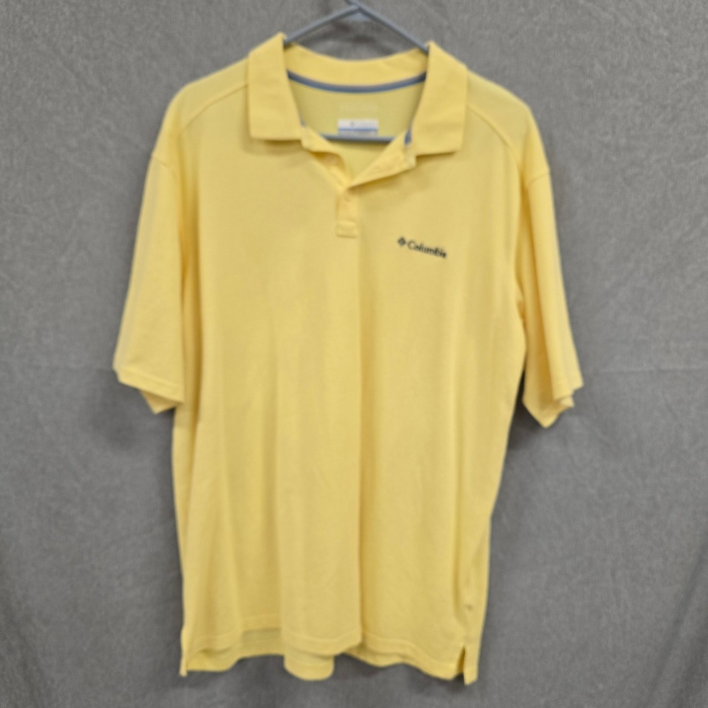 Columbia Mens Omni-Wick Polo Shirt Yellow Short Sleeve‎ Size L